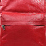 Premium Leather Office Backpack, Bright Red Zing Apparel