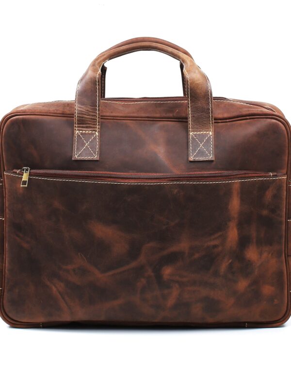 Vintage Leather Laptop Bag, Brown Zing Apparel