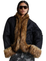 Jaded London Fur Jacket Black Women