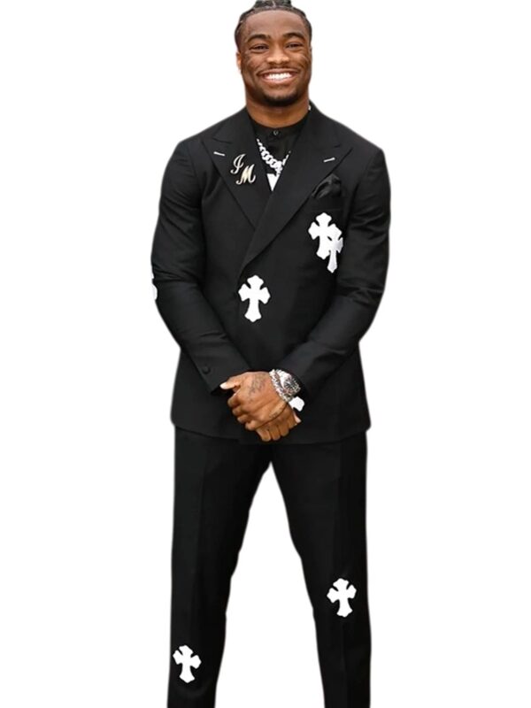 Jalen-Milroe-Black-Chrome-Hearts-Suit