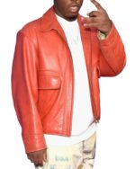 Juice-WRLD-Orange-Leather-Jacket