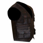 Safari Black Leather Vest Men, Sleeveless Zing Apparel