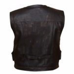 Safari Black Leather Vest Men, Sleeveless Zing Apparel