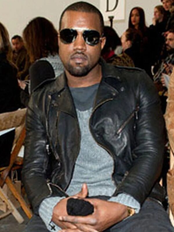Kanye West Black Leather Motorcycle Jacket