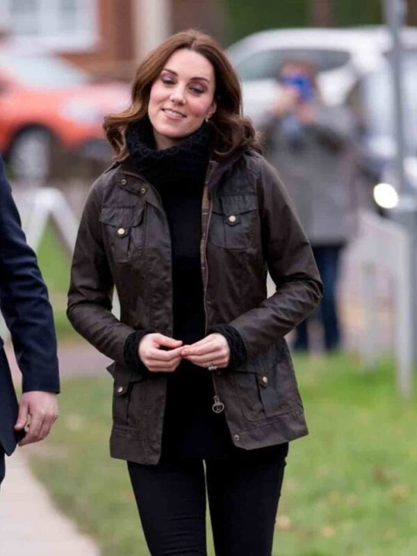 Halloween Jacket - Kate Middleton Casual Brown Leather Jacket
