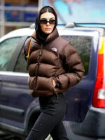 Kendall Jenner Brown North Face Puffer Jacket Buy