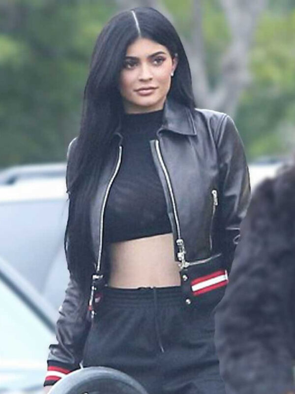 Kylie Jenner Street Style Leather Jacket