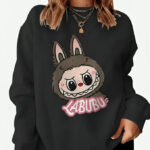 Labubu Doll The Monster Black Sweatshirt