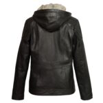 Black Hooded Jacket, Sheep Skin Jacket Zing Apparel