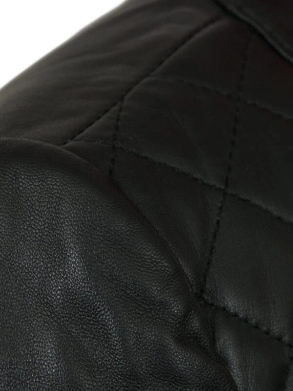 Biker Quilted Leather Jacket Women, Black Zing Apparel