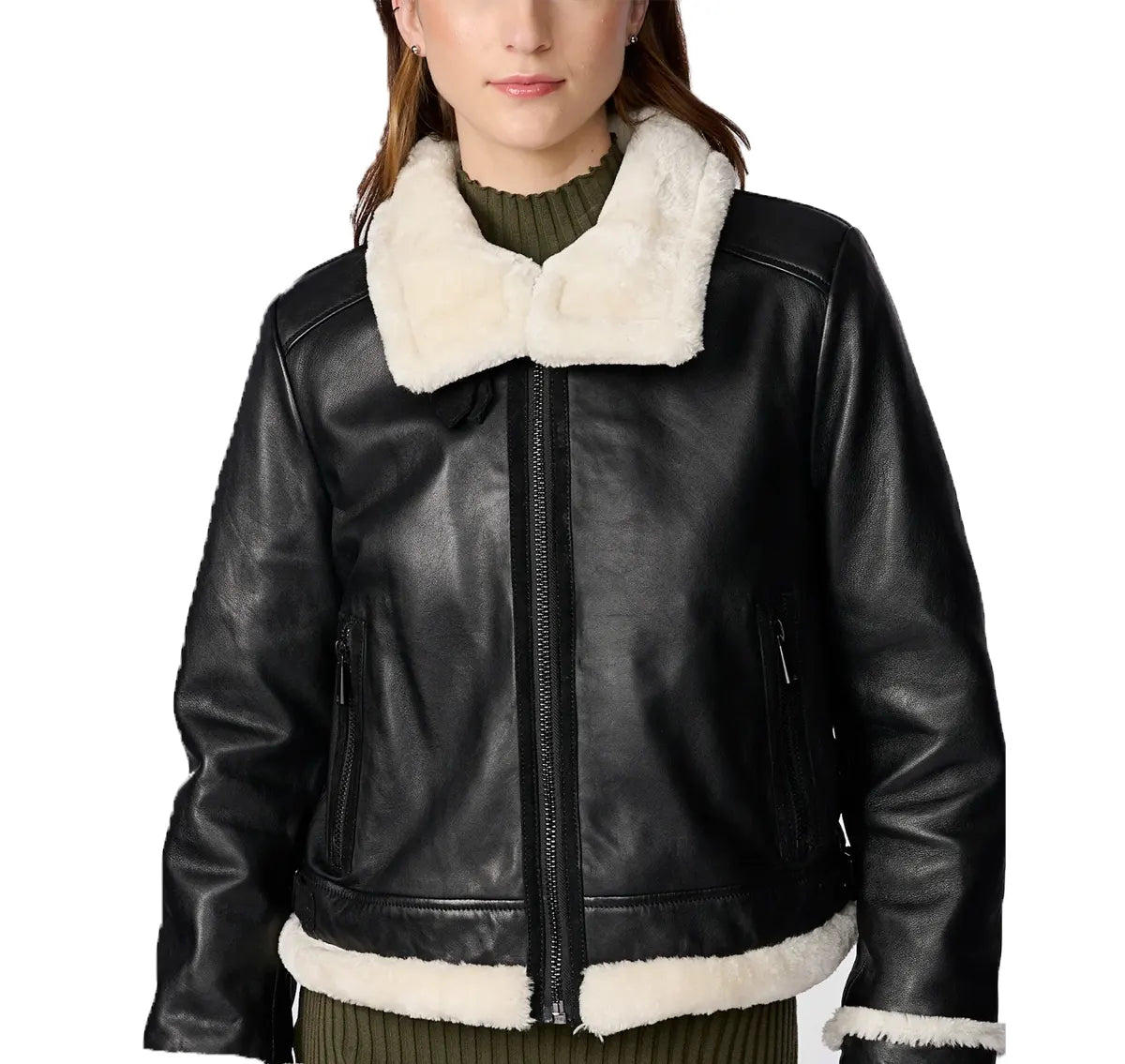 Leather_Shearling_Jacket Leather Shearling Jacket - Image 1