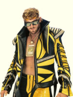 Logan Paul WrestleMania 38 Black and Yellow Leather Jacket - Image 2