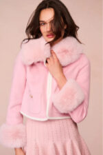 Love Shack fancy pink fur Jacket - Image 2