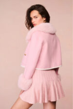 Love Shack fancy pink fur Jacket - Image 3