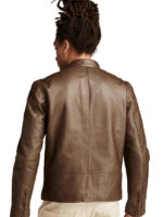 Lucky Brand Bonneville Leather Jacket Brown Back