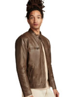 Lucky Brand Bonneville Leather Jacket Brown Biker