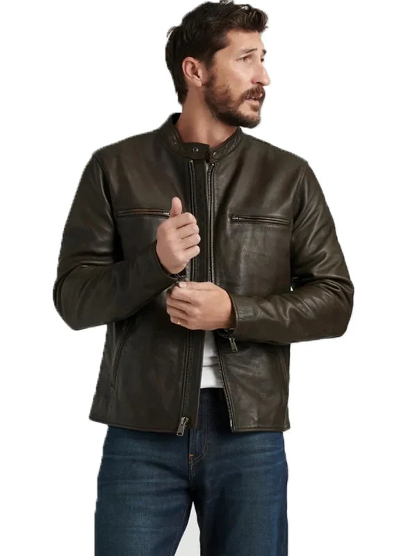Lucky Brand Bonneville Leather Jacket Zip