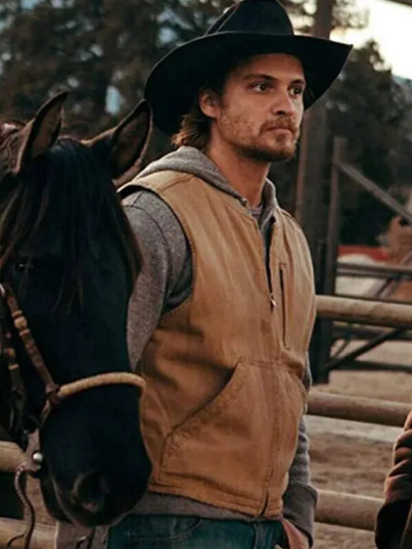 Luke-Grimes-Yellowstone-Brown-Cotton-Kayce-Dutton-Vest