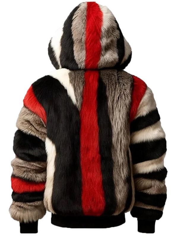 Luxury_Faux_Fur_Multicolor_Striped_Jacket_Sale