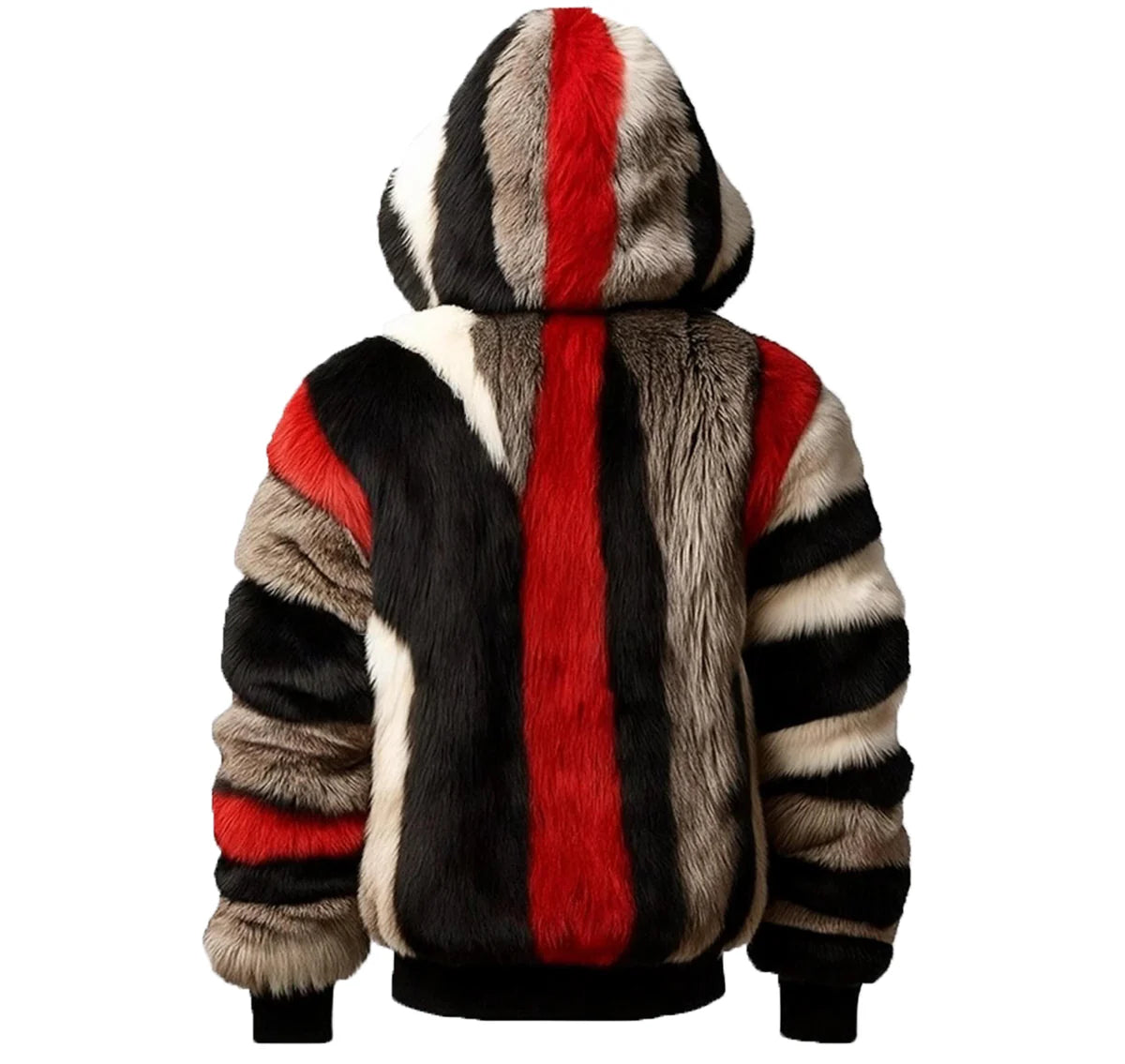 Luxury_Faux_Fur_Multicolor_Striped_Jacket_Sale