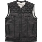 Texas Ranger Leather Vest Men Black Zing Apparel