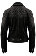 Men Quilted Biker Black Suede Leather Jacket Zing Apparel