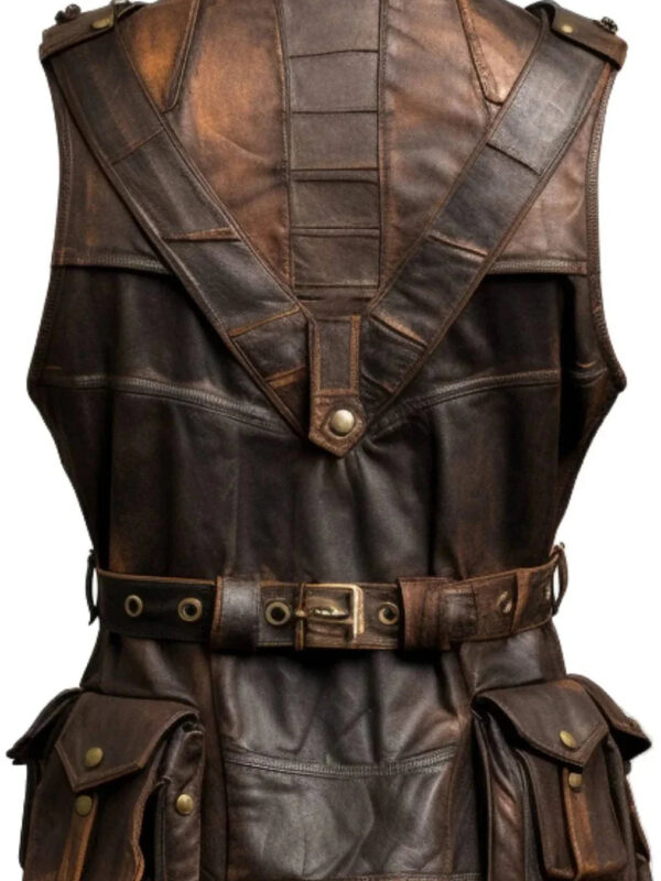 Brown Leather Regular Size Vintage Vest for Men Zing Apparel