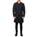 Petrillo Wool Singled Breasted Coat, Black Zing Apparel