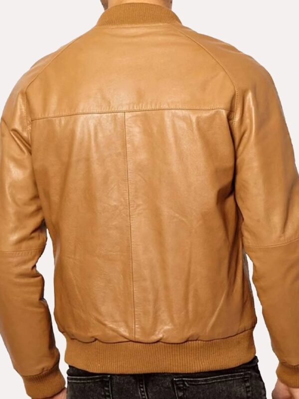 Mens-Tan-Brown-Bomber-Leather-Jacket-Back