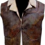 Vintage Biker Leather Vest Men Brown Zing Apparel