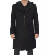 Modern Fit Wool Long Coat, Black Zing Apparel