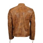 Mens Fraser Racer Biker Leather Jacket Brown
