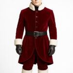 Menâ€™s Santa Claus Maroon Velvet Coat