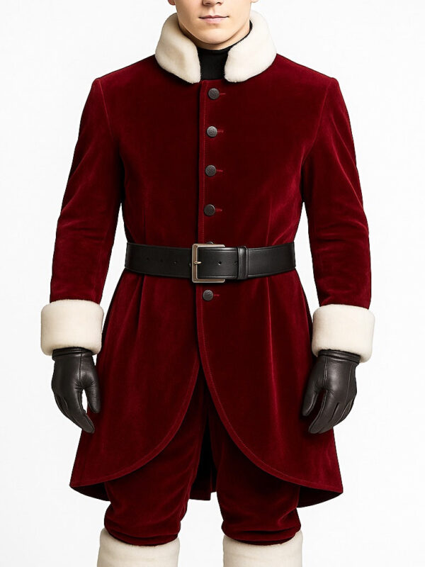 Menâ€™s Santa Claus Maroon Velvet Coat