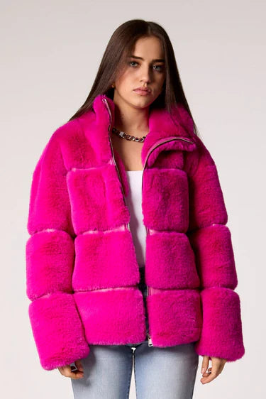 Mob Wife Jacket Hot Pink