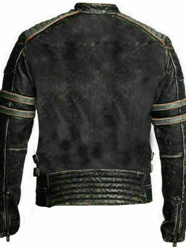 Moto Racer Retro Distressed Leather Jacket Buy