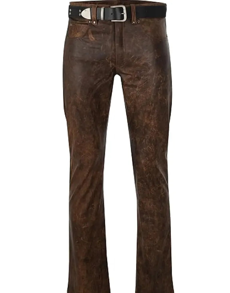 Motorcycle_Biker_Distressed_Brown_Leather_Jeans_Men Motorcycle_Biker_Distressed_Brown_Leather_Jeans_Men