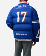 NFL-Josh-Allen-Buffalo-Bills-Off-Season-Blue-Puffer-Jacket