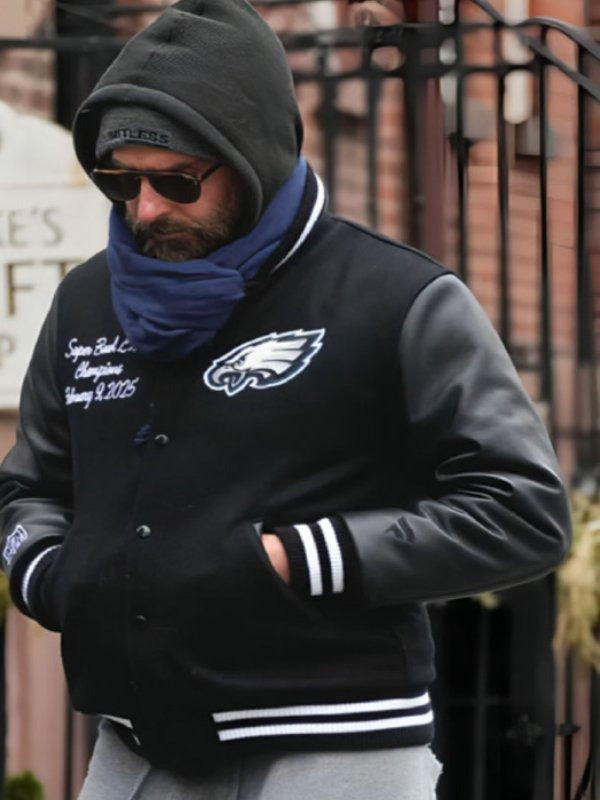 NYC 2025 Bradley Cooper Black Eagles Varsity Jacket