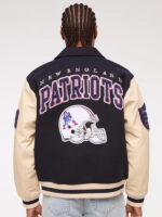 New England Patriots Varsity Jacket Beige