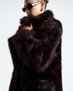 Nour-Hammour-Evita-Faux-Fur-Coat-Brown