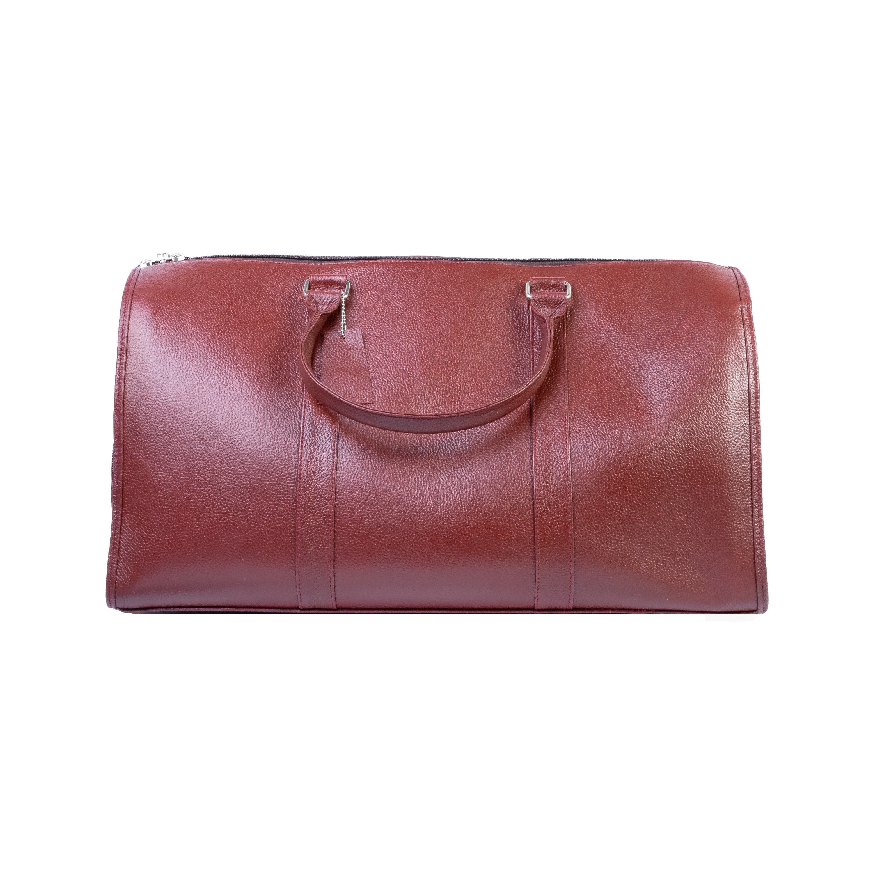 OVS01497 Milled Leather Premium Travel Bag, Brown Zing Apparel