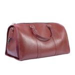 Milled Leather Premium Travel Bag, Brown Zing Apparel