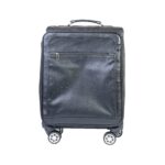 Premium Leather Cabin Trolley Bag, Black Zing Apparel