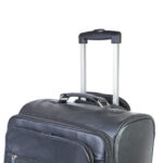 Premium Leather Cabin Trolley Bag, Black Zing Apparel