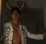 Saltburn 2023 Barry Keoghan Green Leaf Embroidered Jacket - Image 2