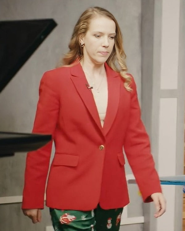 Our Christmas House Jodie Grant Red Blazer