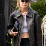 Paris Fashion Week 2023 Gigi Hadid Leather Jacket
