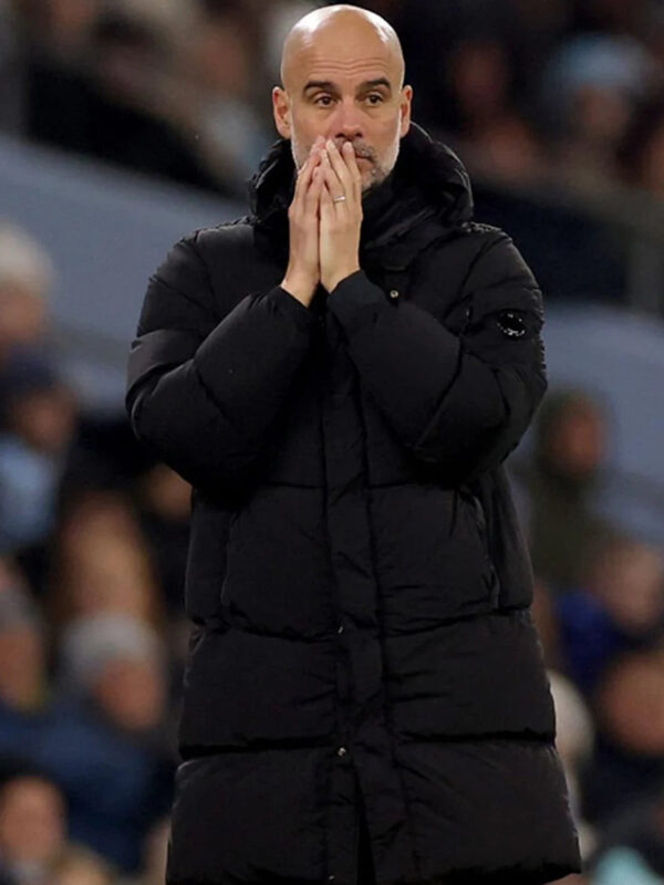 Pep-Guardiola-Black-Hooded-Puffer-Coat