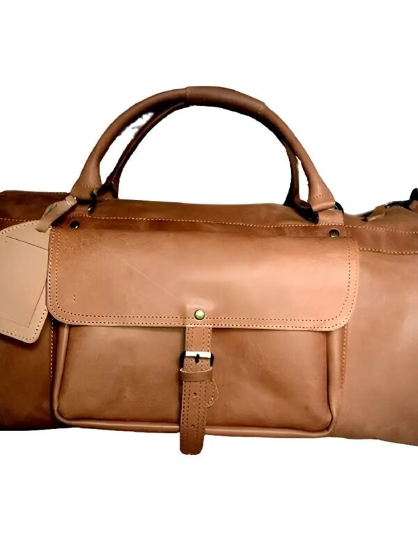 Vintage Leather Gym Bag Men, Brown Zing Apparel